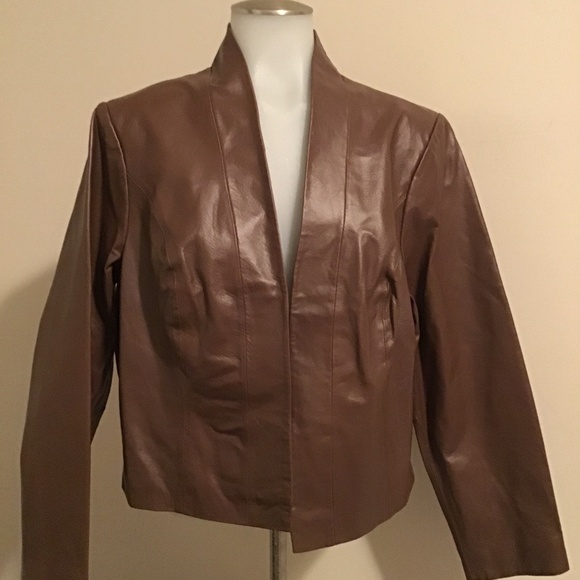 🔥#192, JESSICA LONDON, NWT, size 14, no pockets, no buttons,  soft leather, - Picture 1 of 4